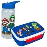 Scooli 2tlg. Set: Brotzeitdose & Trinkflasche "Super Mario" in Blau