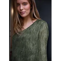 street one studio STREET ONE Langarm Bluse mit V-Neck aus Chiffon - grün