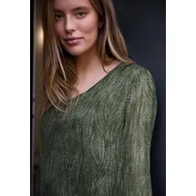 street one studio STREET ONE Langarm Bluse mit V-Neck aus Chiffon - grün