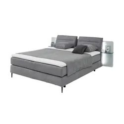 LEONARDO Boxspringbett  Leonardo Moments 2.0 ¦ grau ¦ Maße (cm): B: 254 H: 105