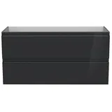 Camargue Espacio Waschtischunterschrank  (120 x 46 x 60 cm, 2 Schubkästen, Gama anthrazit glänzend)
