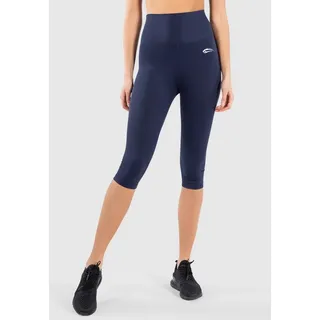 Smilodox Leggings Advanced Affectionate, Capri Leggings, 3/4 Hose im Shaped Fit Atmungsaktiv, Blickdicht und angenehm weich für Gym, Yoga Sport blau XS