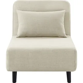 Atlantic Home Collection Sessel Robby Strukturbezug 190 x 75 x 75 cm Beige mit Schlaffunktion
