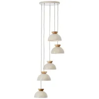 Brilliant Pendelleuchte »Nalam«, 5 flammig, Leuchtmittel E14 ohne Leuchtmittel, 166 x 45 cm, E14, kürzbar, Metall/Holz, natur/beige, beige