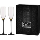 Eisch Champagner Exklusiv, Kristallglas, Echtgoldauflage, Teilveredelung in Steinoptik, 180 ml, 2-teilig