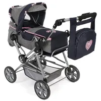 Bayer Chic 2000 Kombi-Puppenwagen "Road Star", Melange grau-navy