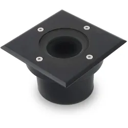 LED Bodeneinbaustrahler Schwarz FLACH eckig 230V IP67 - Leuchtmittel: Ohne - Anz...