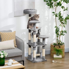 PawHut Katzenbaum mit Hängematte grau
