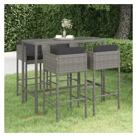 vidaXL Gartenbar Set 5-tlg. Grau