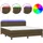 vidaXL Boxspringbett mit Matratze & LED Dunkelbraun 180x200 cm Stoff