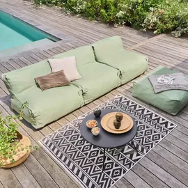 Oviala Gartensofa, Grün, Textil, 85x65x340 cm, Loungemöbel, Gartensofas