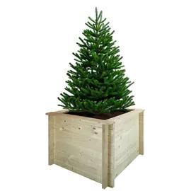 TIMBELA Hochbeet 78 x 78 x 57 cm Beige