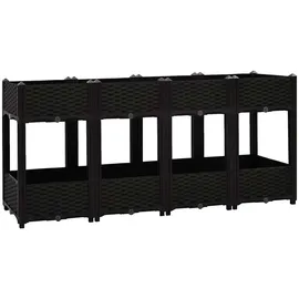 vidaXL Hochbeet 160 x 40 x 71 cm Schwarz