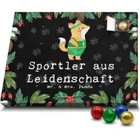 Mr. & Mrs. Panda Schoko Adventskalender Sportler Leidenschaft - Schwarz - Geschenk, Kollege, Schenken, Beruf, Mitarbeiter, Schokoladen Adventskalender - Schwarz