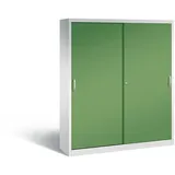 C+P Schiebetürenschrank Stahl 160,0 x 40,0 x 195,0 cm grau/grün abschließbar