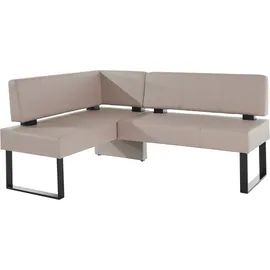 Home Affaire Eckbank HOME AFFAIRE "Oliver mit Metallgestell, Küchenbank", beige (beige, schwarz), B:180cm H:89cm T:140cm, Holzwerkstoff, Massivholz, Polyester, Sitzbänke, Eckbank, verschiedene Bezüge Cord Esszimmerbank OTTOs Choice