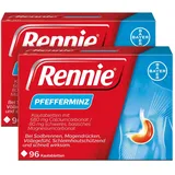 Bayer Rennie Pfefferminz Doppelpack 2X96 St