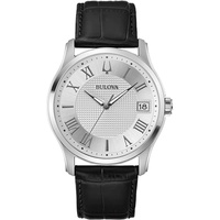 BULOVA Herren Analog Quarz Uhr mit Leder Armband 96B388