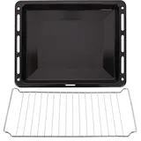 ICQN Backblech & Gitter 460 × 370 × 30 mm, Kompatibel mit Beko, Bosch, Grundig & Samsung, Emailliertes Backblech & Verchromtes Gitter