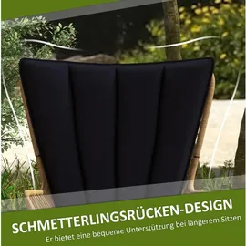 Okwish Gartenmöbel Set 3-tlg. Schwarz