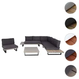 MCW Garten-Garnitur H54 4er-Set Grau Polster Dunkelgrau