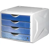 Helit Schubladenbox the chameleon 26,2 x 30,5 x 21,2 cm 4-tlg. blau