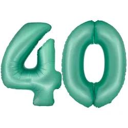 XL Folienballon mint grün Zahl 40