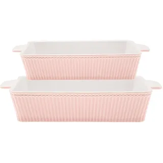 GREENGATE Auflaufform Alice pale pink Rosa Rechteckig 2er Set of 2