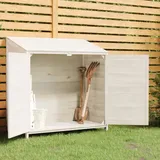 Festnight Geräteschuppen Holz Weiß Geräteschrank Gartenhaus Holzhaus Gerätehaus Gartenschrank Gartenschuppen Outdoor Schrank 102x52x112 cm Massivholz Tanne