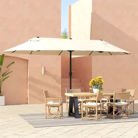 Outsunny Marktschirm mit Handkurbel 460 x 270 cm beige