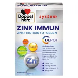 Doppelherz System Zink Immun Depot + Histidin + D + Selen Tabletten 30 St.