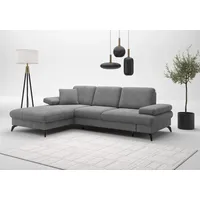 sit&more Ecksofa »Morris Jubi«, wahlweise mit Bettfunktion,ink. Armteilverstellung und 1 Zierkissen, grau