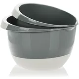 COM-FOUR com-four® 2x Rührschüsseln 3,5 und 2 Liter mit Stoppboden, Ausgießer und rutschfestem Griff, Backschüssel-Set in modernen Farben [Auswahl variiert] (02x - 3,5/2L - Farbmix)