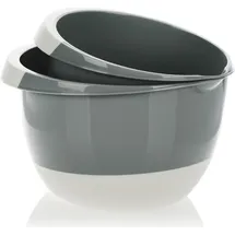 COM-FOUR com-four® 2x Rührschüsseln 3,5 und 2 Liter mit Stoppboden, Ausgießer und rutschfestem Griff, Backschüssel-Set in modernen Farben [Auswahl variiert] (02x - 3,5/2L - Farbmix)