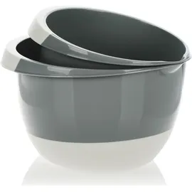 COM-FOUR com-four® 2x Rührschüsseln 3,5 und 2 Liter mit Stoppboden, Ausgießer und rutschfestem Griff, Backschüssel-Set in modernen Farben [Auswahl variiert] (02x - 3,5/2L - Farbmix)