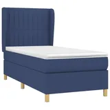 vidaXL Boxspringbett mit Matratze Blau 100x200 cm Stoff