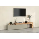 INOSIGN Lowboard Chronos TV-Board, TV-Schrank (1 St., Breite verstellbar von 190 bis 350 cm), Breite 270 cm TV-Board,Lowboard,1 Klappe und ein L-Förmiger Aufsatz grau
