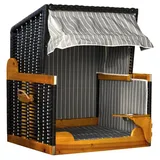 deVries Hundestrandkorb 75 x 95 x 65 cm Grau/Schwarz