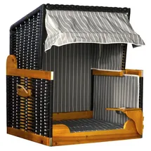 deVries Hundestrandkorb 75 x 95 x 65 cm Grau/Schwarz