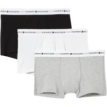 Tommy Hilfiger Herren 3er-Pack Trunk Essential Boxershorts Trunks mit Logobund, Mehrfarbig (Grey Heather/Black/White), XL