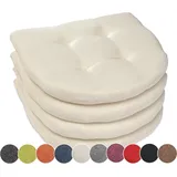 sunnypillow Sitzkissen 40 x 40 x 5 cm beige 4-tlg.