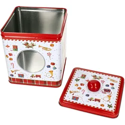 Keksdose Vintage Nutcracker eckig Metall Gebäck-Box mit Sichtfenster Weihnachten