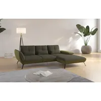 OTTO home Ecksofa OTTO HOME "Mikado L-Form", grün (dunkelgrün), B:276cm H:88cm T:183cm, 100% Polyester, Sofas, Ecksofa, inkl. Sitztiefenverstellung und Armteilverstellung