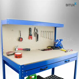 BITUXX Lochwand Stahl 115 x 55 x 140 cm Blau