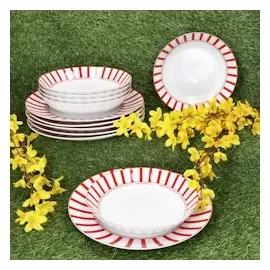Mambocat Split rot Tafelservice 12-tlg. gestreift