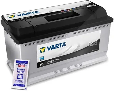 Varta Starterbatterie Black Dynamic 90Ah 720A F6 + 10g Pol-Fett [Hersteller-Nr. 5901220723122] für Alpina, Chevrolet, Chrysler, Citroën, Daimler, Fiat