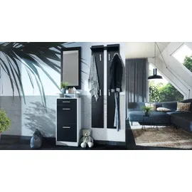 Vladon Loret V2 Garderobe 140 x 23 x 200 cm schwarz