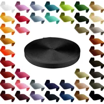 maDDma Gurtband 12m PP Polypropylen 25mm breit 1,3mm stark Gurt Tragband Farbwahl 45 Farben
