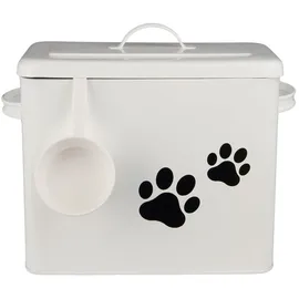 ib laursen Metall-Box mit Deckel für Hundefutter + Messbecher in weiss | Gr.: onesize