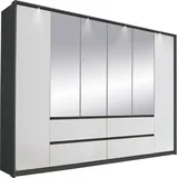Rauch Drehtürenschrank Mainz mit Spiegel 275 x 212 x 58 cm Grau
